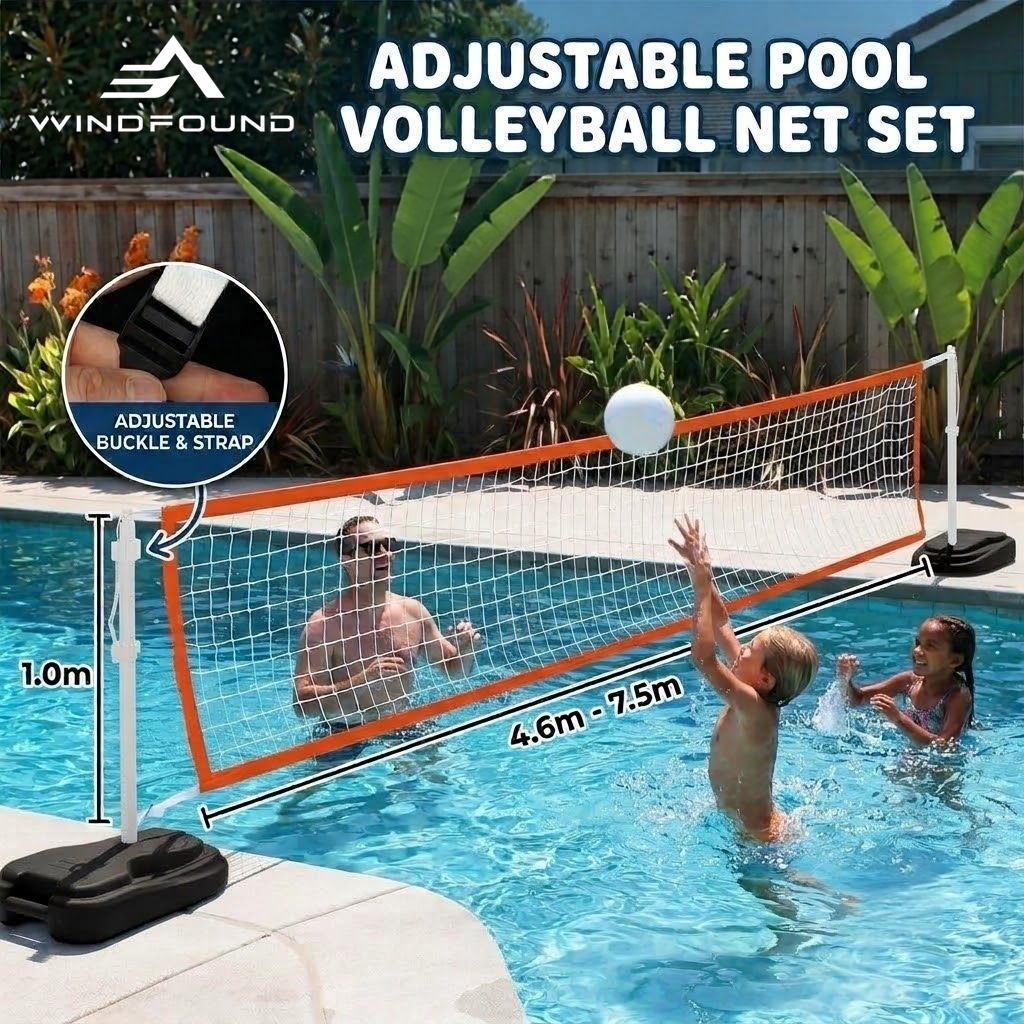 Kids Outdoor Volleyball Net - Adjustable Pool Volleyball Net Replacement for