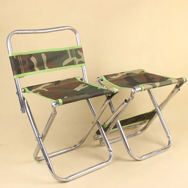Kids Outdoor Lounge Furniture - Camouflage Folding Stool with Backrest 46x29x29cm