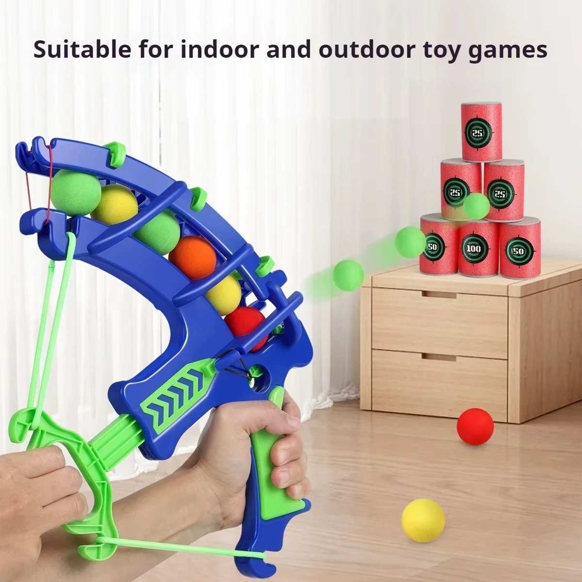 Kids Outdoor Activity Toys - Throw Sport Slingshot Target Bubble Gun