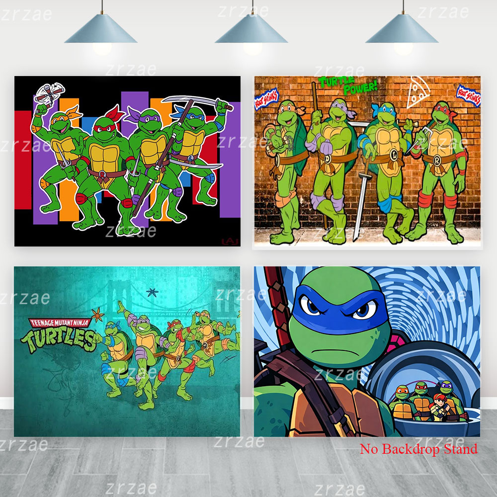 Kids Outdoor Ninja - Ninja Turtles Child Photography Backdrop Cartoon