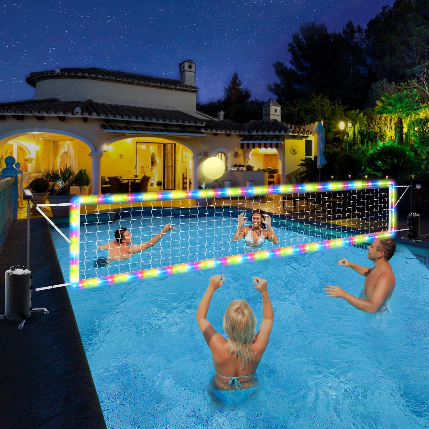 Kids Outdoor Volleyball Net - Adjustable Water Volleyball Net for Inground
