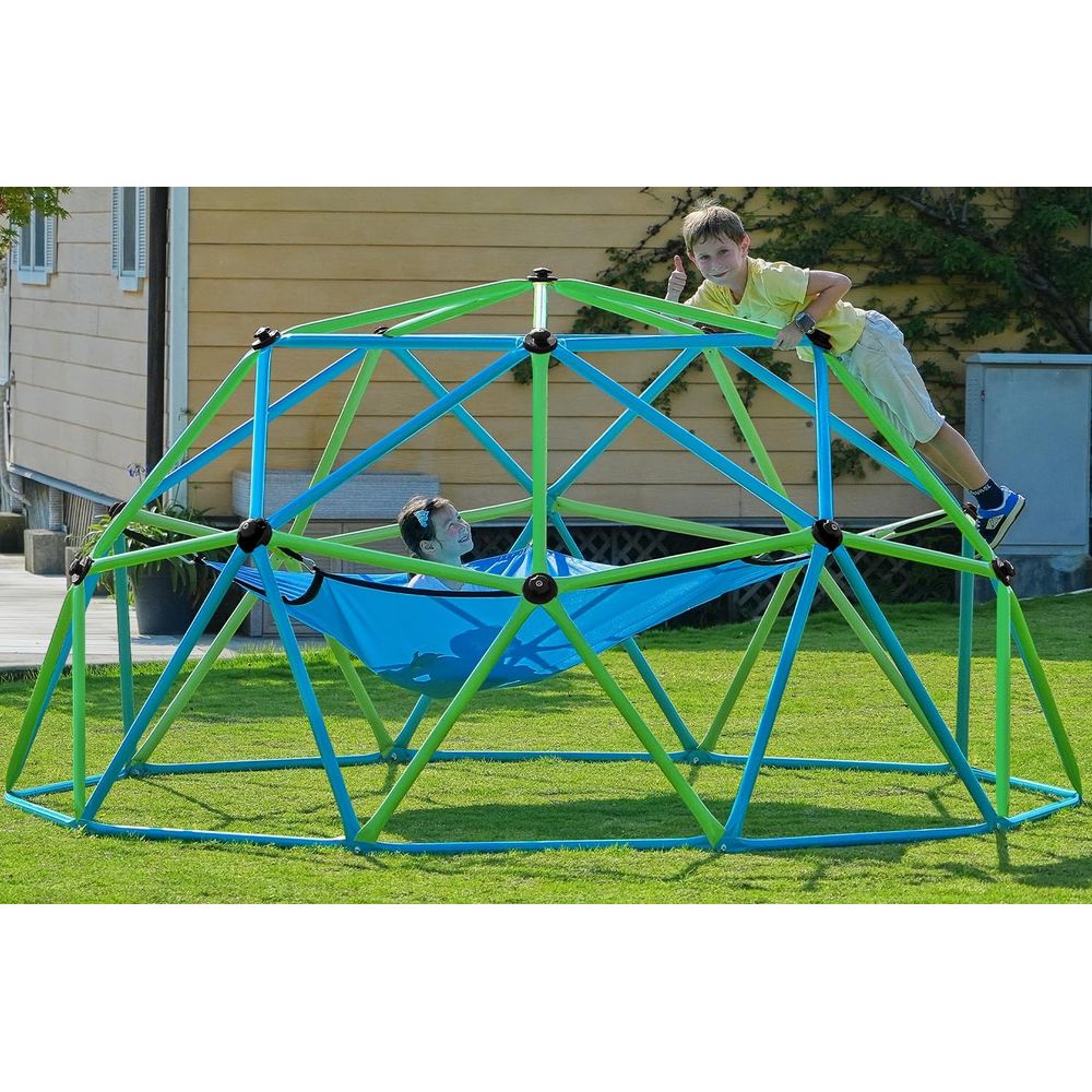 Kids Outdoor Dome Climber - Zupapa10T ClimDome with Hammock, Supports up