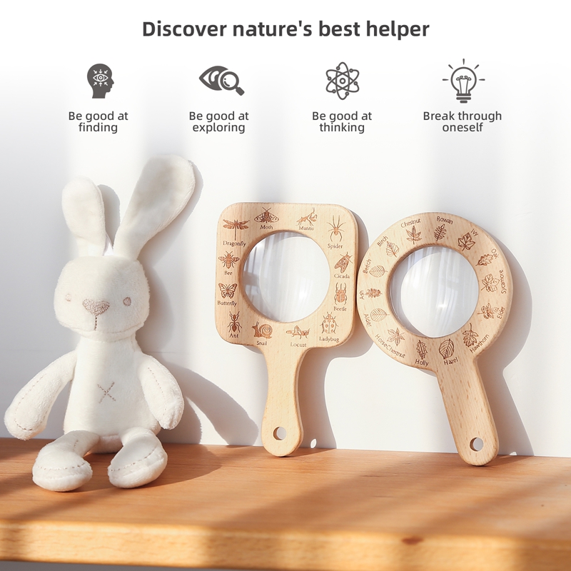 Wooden Magnifying Glass Set An - Kids Outdoor Explorer Set 评论和价格
