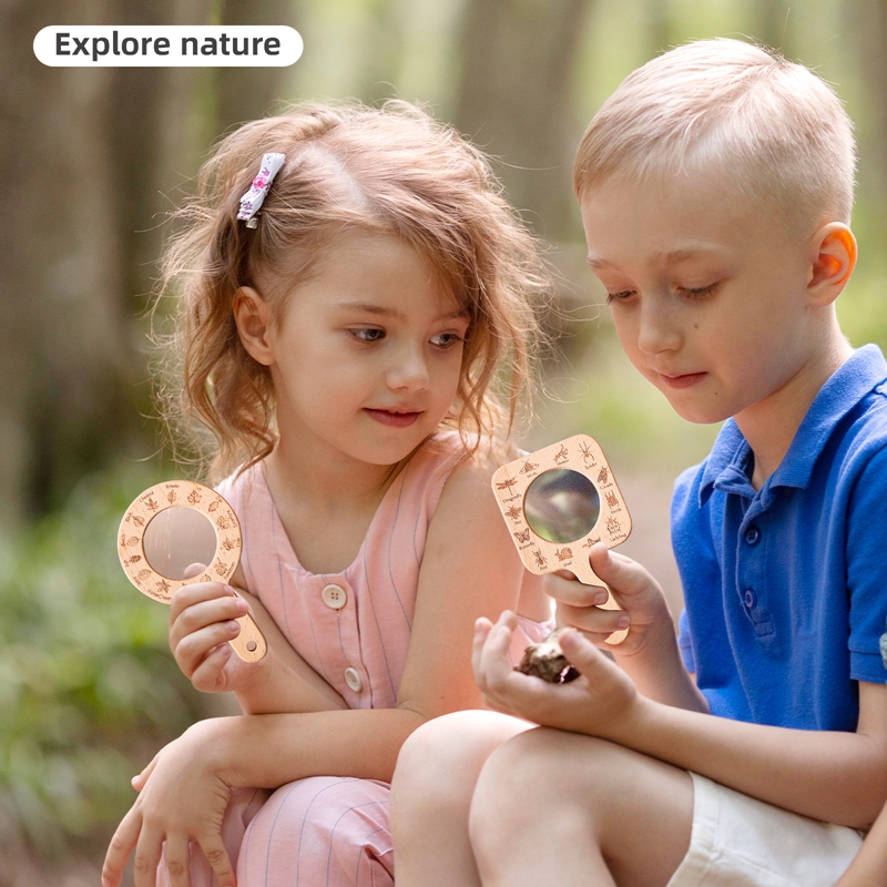 Wooden Magnifying Glass Set An - Kids Outdoor Explorer Set 评论和价格