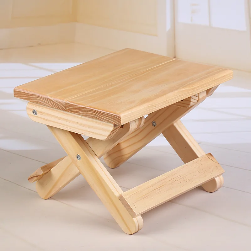 Pine Wood Folding Stool Portab - Kids Outdoor Bench 评论和价格