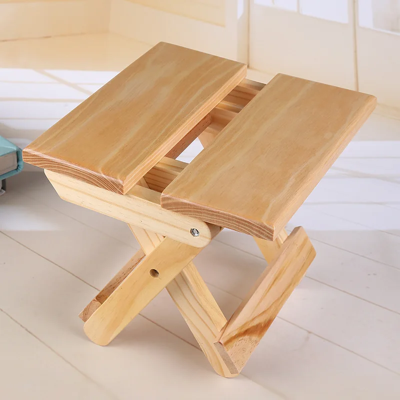 Pine Wood Folding Stool Portab - Kids Outdoor Bench 评论和价格