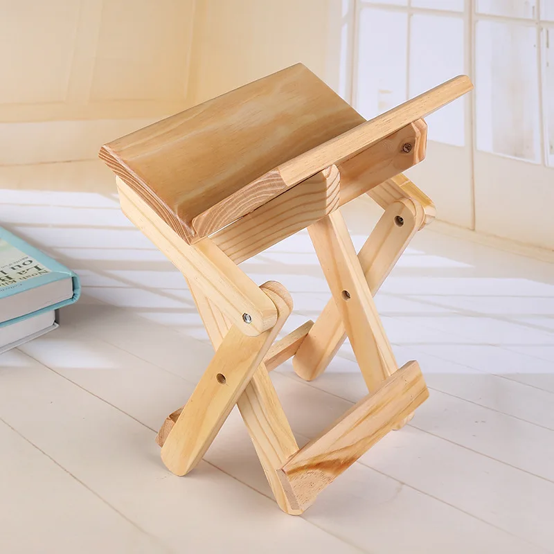 Pine Wood Folding Stool Portab - Kids Outdoor Bench 评论和价格