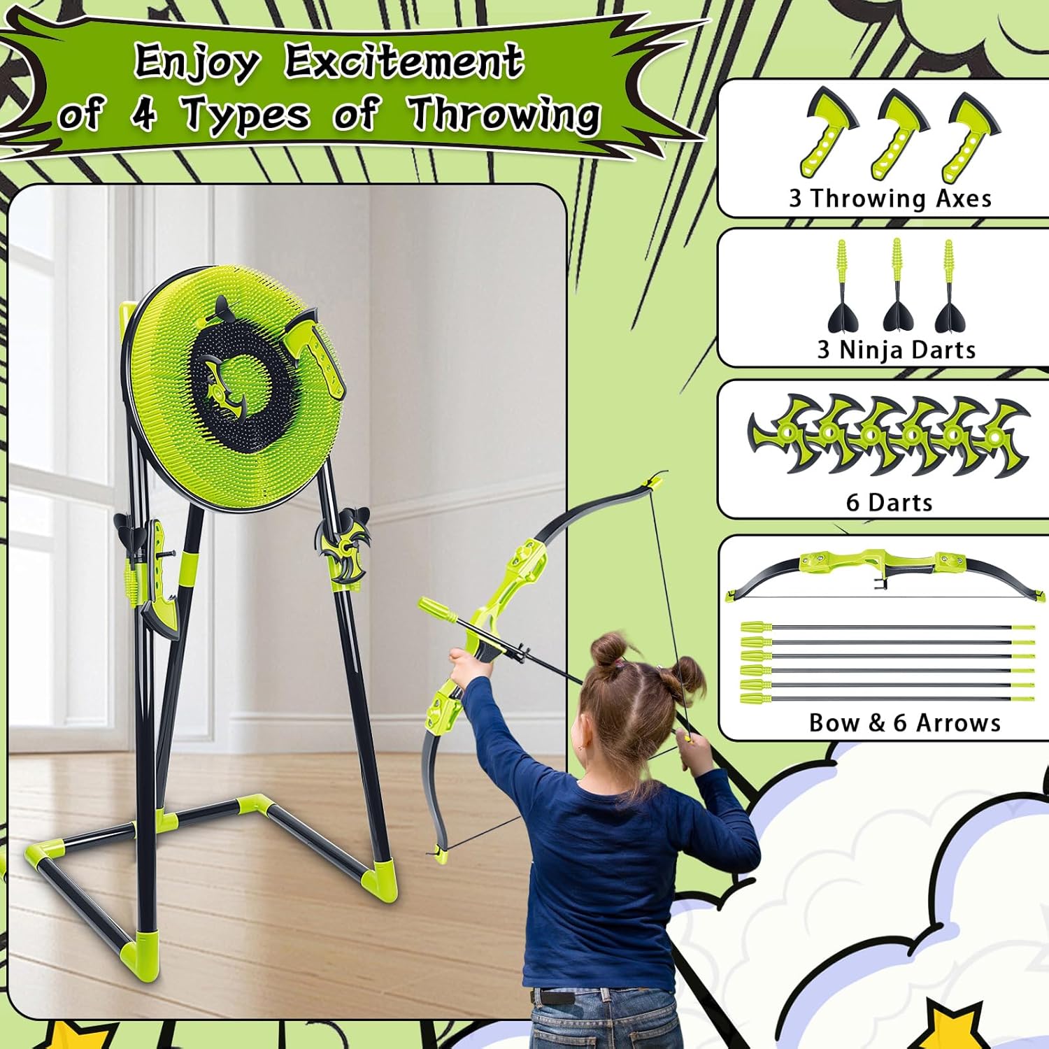 4 in 1 Axe Throwing Target Set - Kids Outdoor Ninja 评论和价格