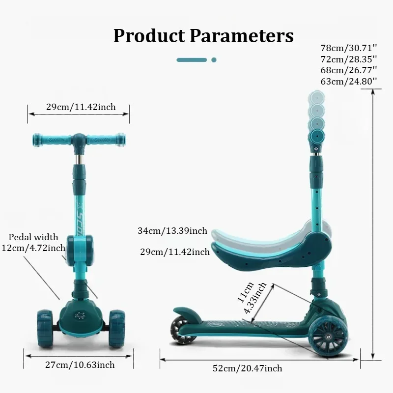 2-in-1 Kids Kick Scooter with  - Kids Outdoor Activity Toys 评论和价格