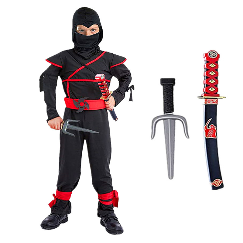 Black Ninja Costume Boy Hallow - Kids Outdoor Ninja Warrior Course 评论和价格