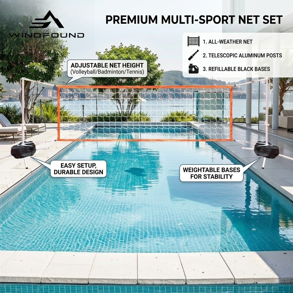 Adjustable Pool Volleyball Net - Kids Outdoor Volleyball Net 评论和价格