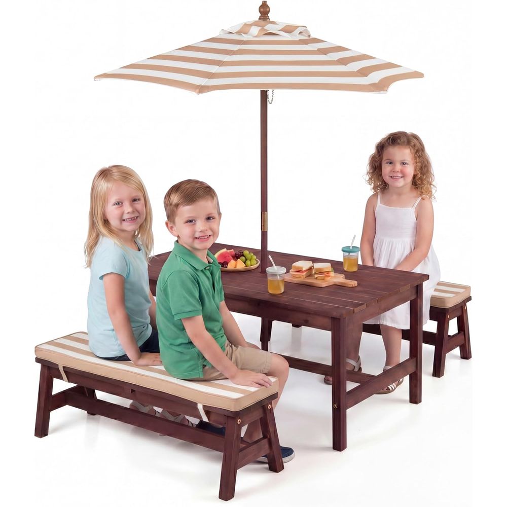 Kids Picnic Table, Large 42“x  - Kids Outdoor Bench 评论和价格