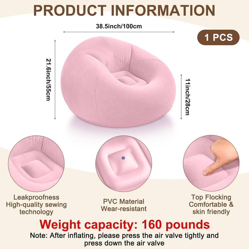 Inflatable Bean Bag Chairs, Pi - Kids Outdoor Lounger Chair 评论和价格