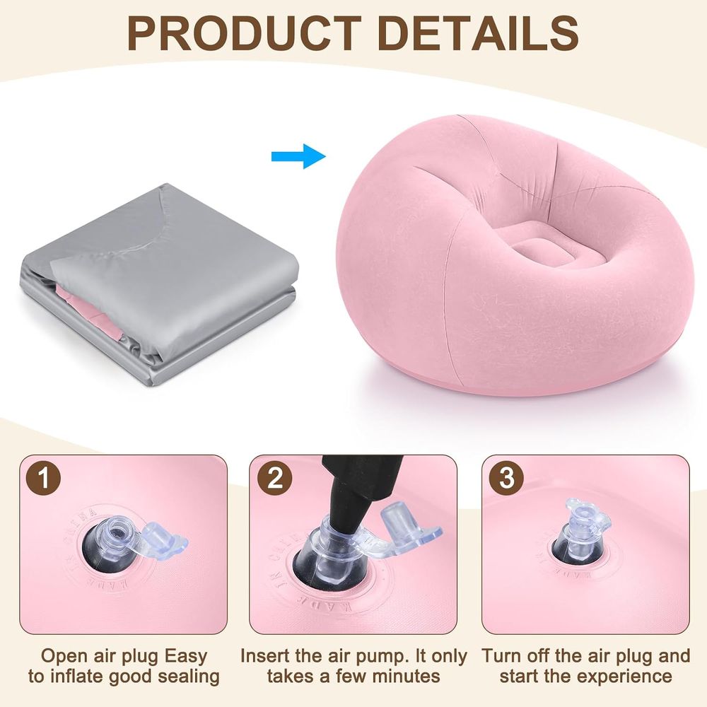 Inflatable Bean Bag Chairs, Pi - Kids Outdoor Lounger Chair 评论和价格