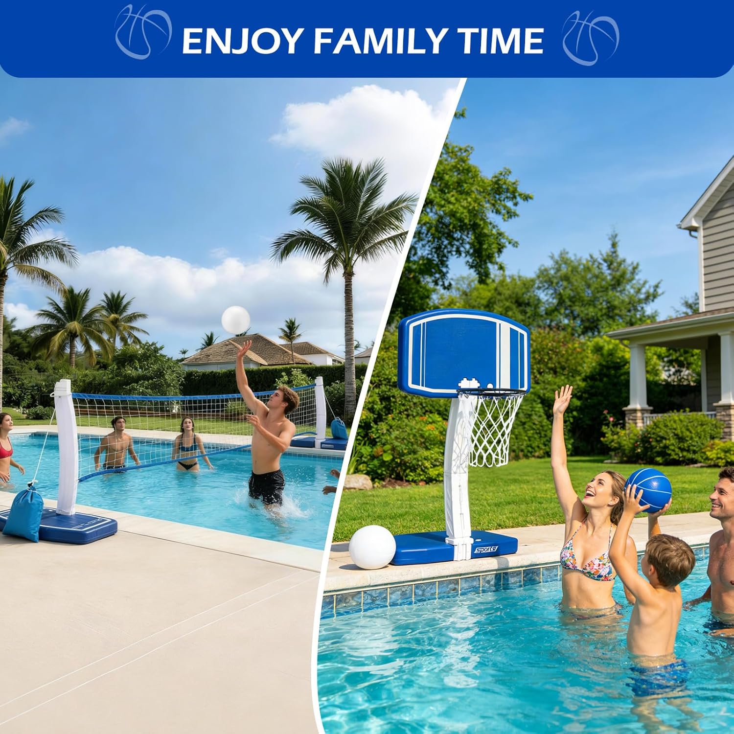 Above Ground Pool Basketball H - Kids Outdoor Volleyball Net 评论和价格