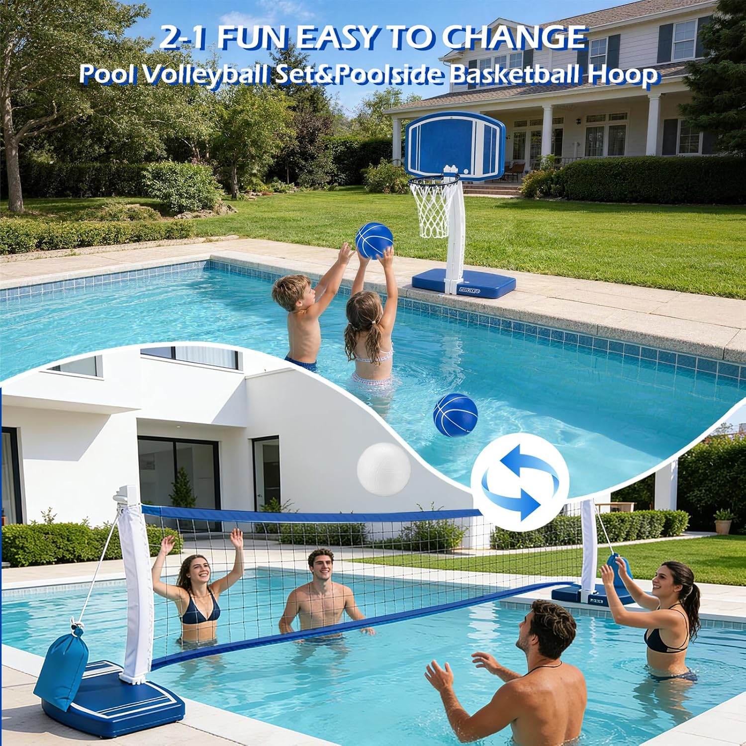 Above Ground Pool Basketball H - Kids Outdoor Volleyball Net 评论和价格