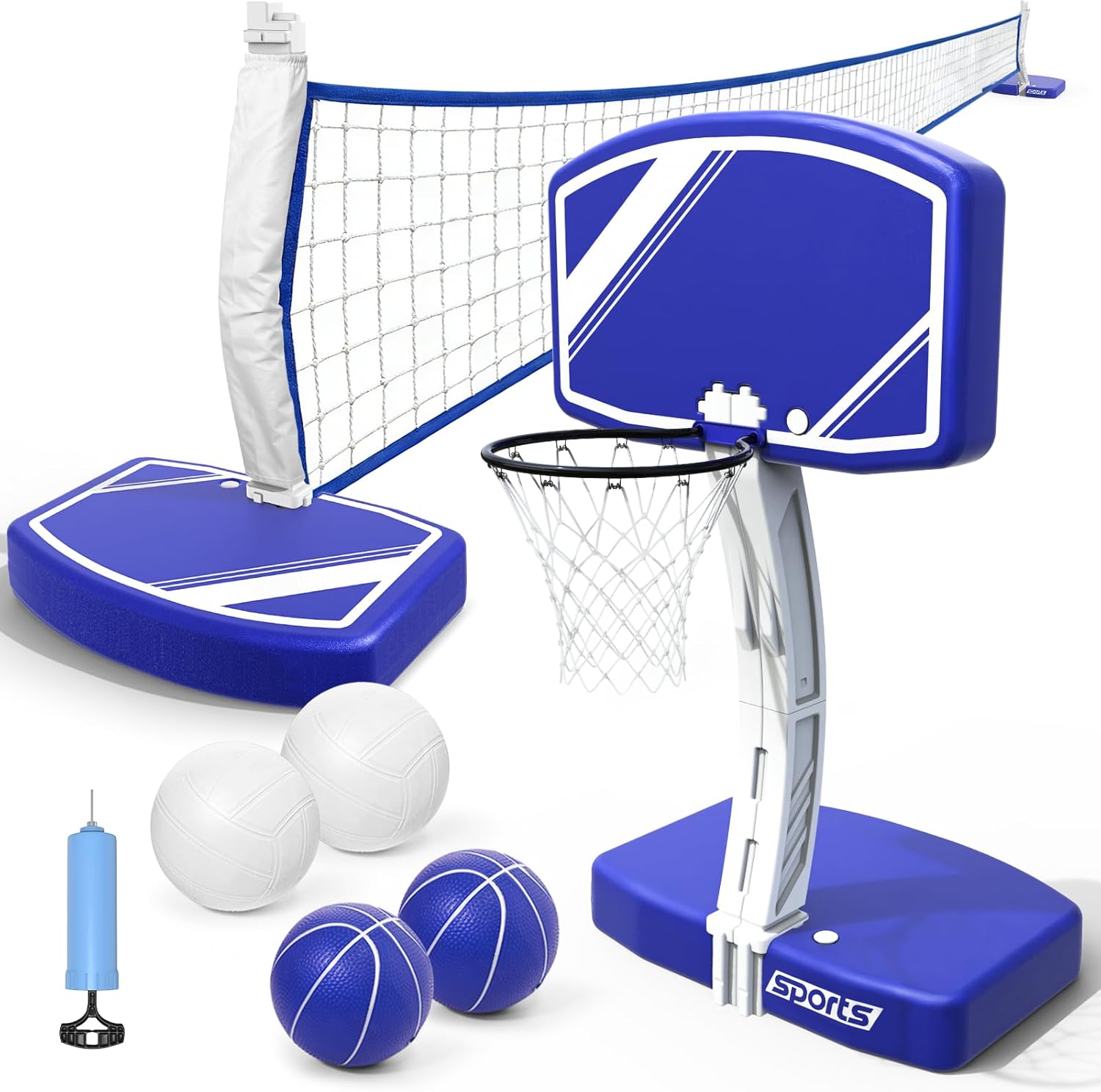 2-in-1 Pool Basketball Hoop an - Kids Outdoor Volleyball Net 评论和价格