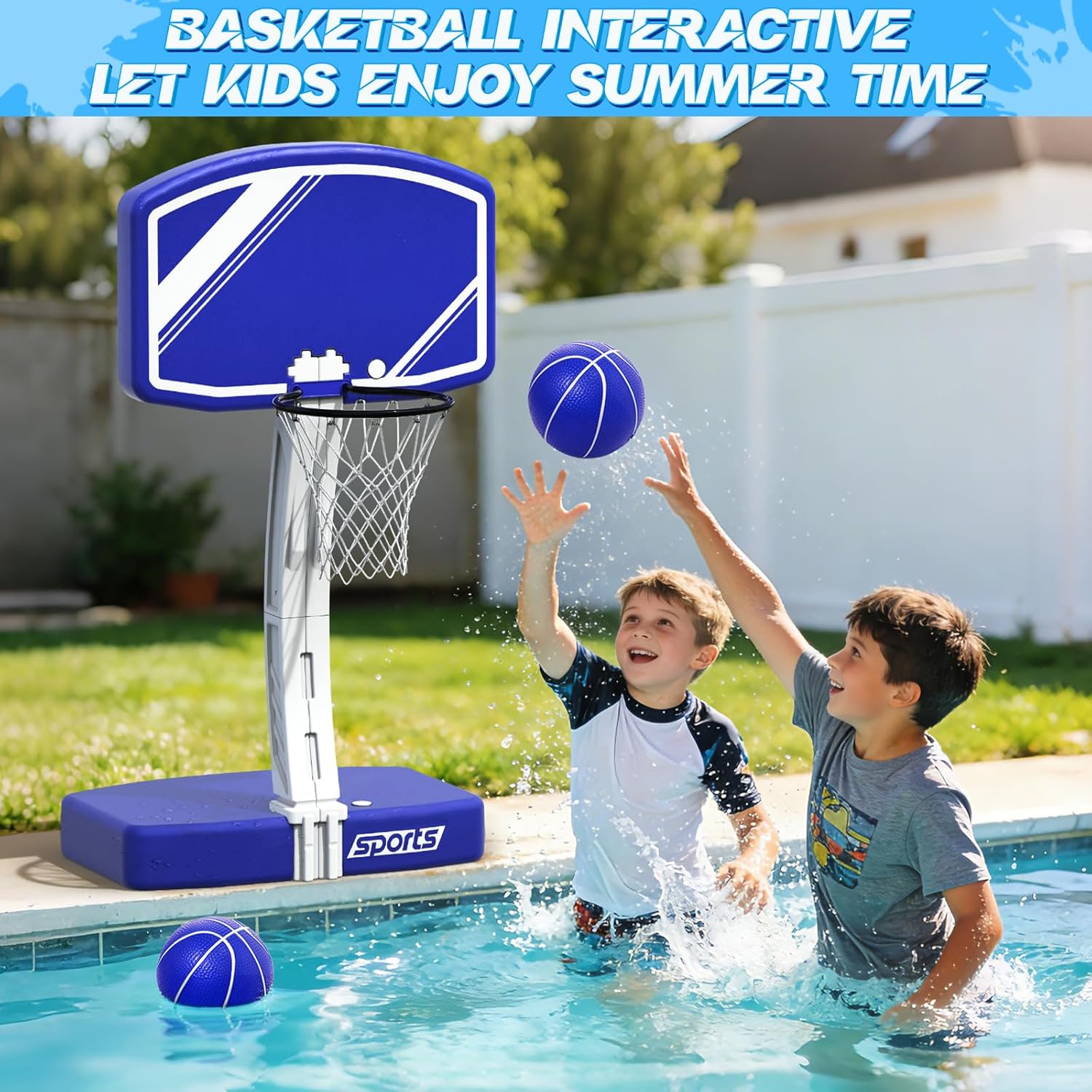 2-in-1 Pool Basketball Hoop an - Kids Outdoor Volleyball Net 评论和价格