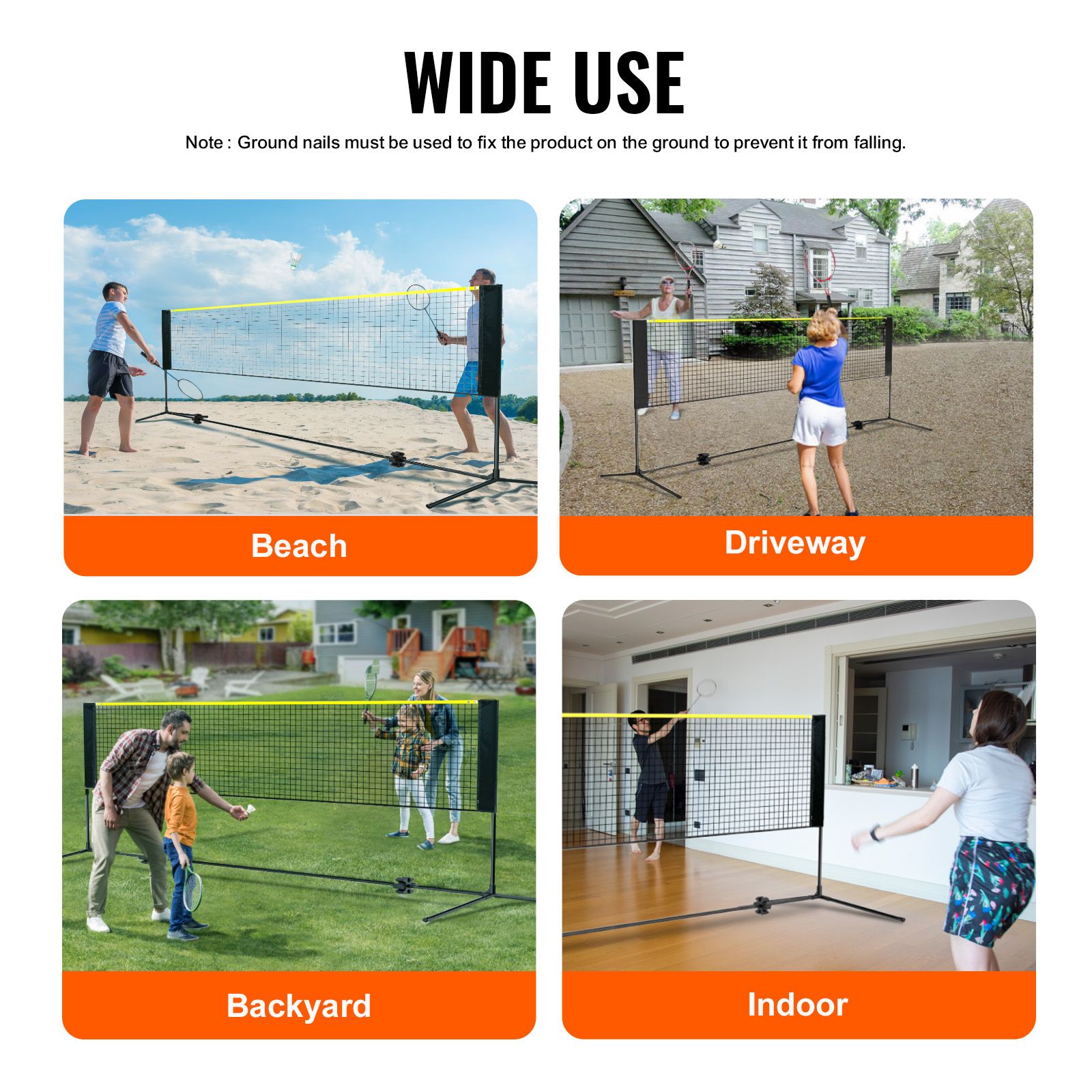 Badminton Net, Height Adjustab - Kids Outdoor Volleyball Net 评论和价格