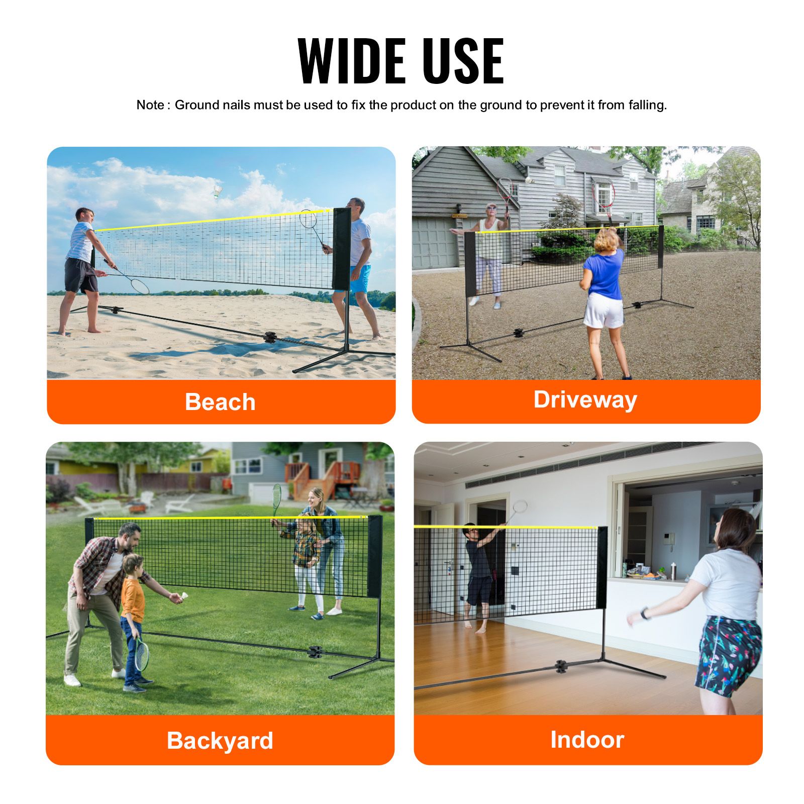 Badminton Net, Height Adjustab - Kids Outdoor Volleyball Net 评论和价格