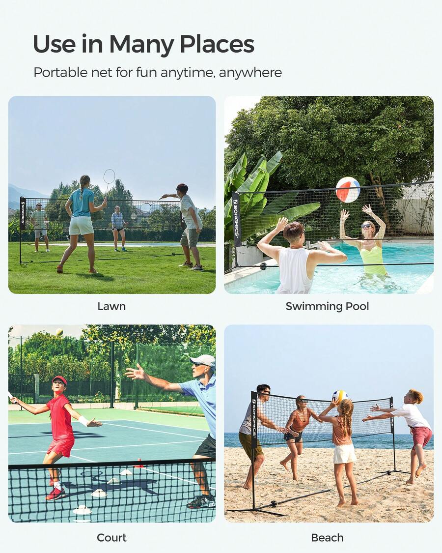 Badminton Net, Height Adjustab - Kids Outdoor Volleyball Net 评论和价格