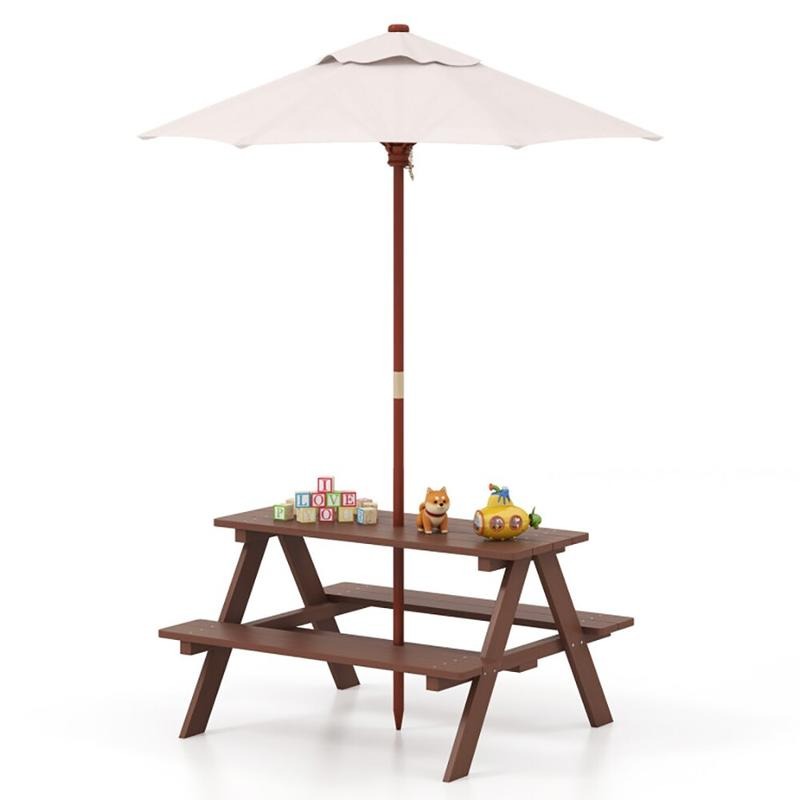 Outdoor 4-Seat Kids Picnic Tab - Kids Outdoor Bench 评论和价格
