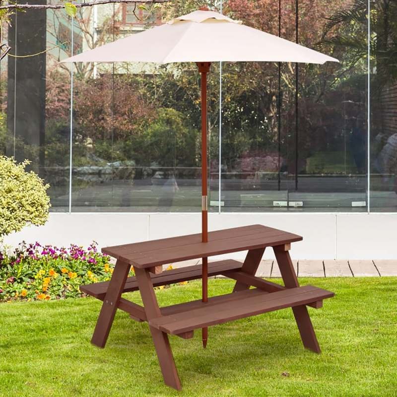 Outdoor 4-Seat Kids Picnic Tab - Kids Outdoor Bench 评论和价格