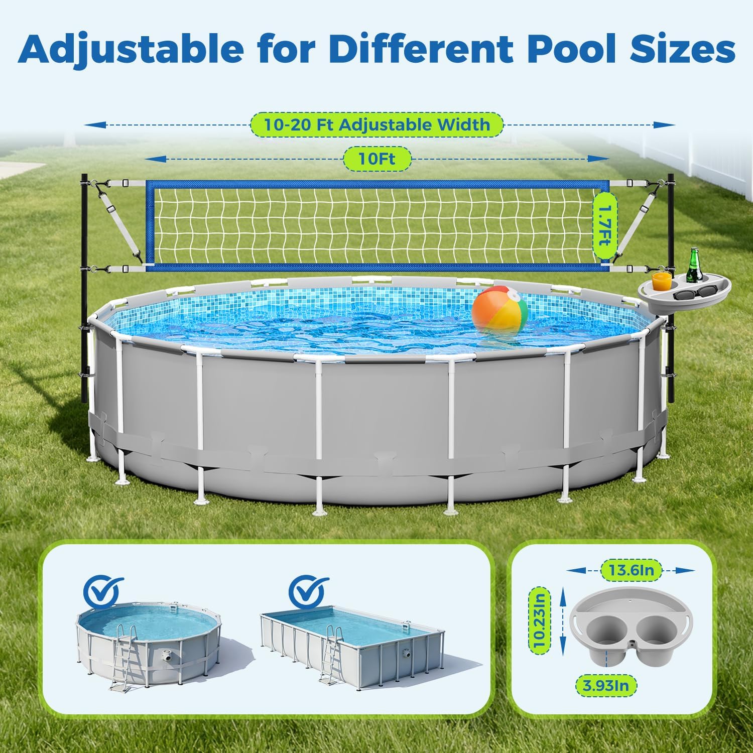 Volleyball Net Set for Above G - Kids Outdoor Volleyball Net 评论和价格